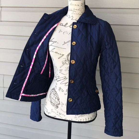 Lilly Pulitzer Jackets & Blazers - Lily Pulitzer Quilted Navy Jacket